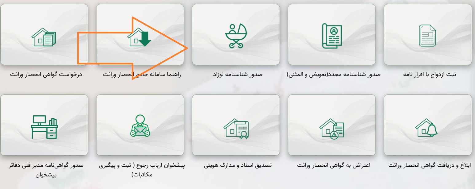 ثبت اسم و صدور شناسنامه در سامانه سهیم